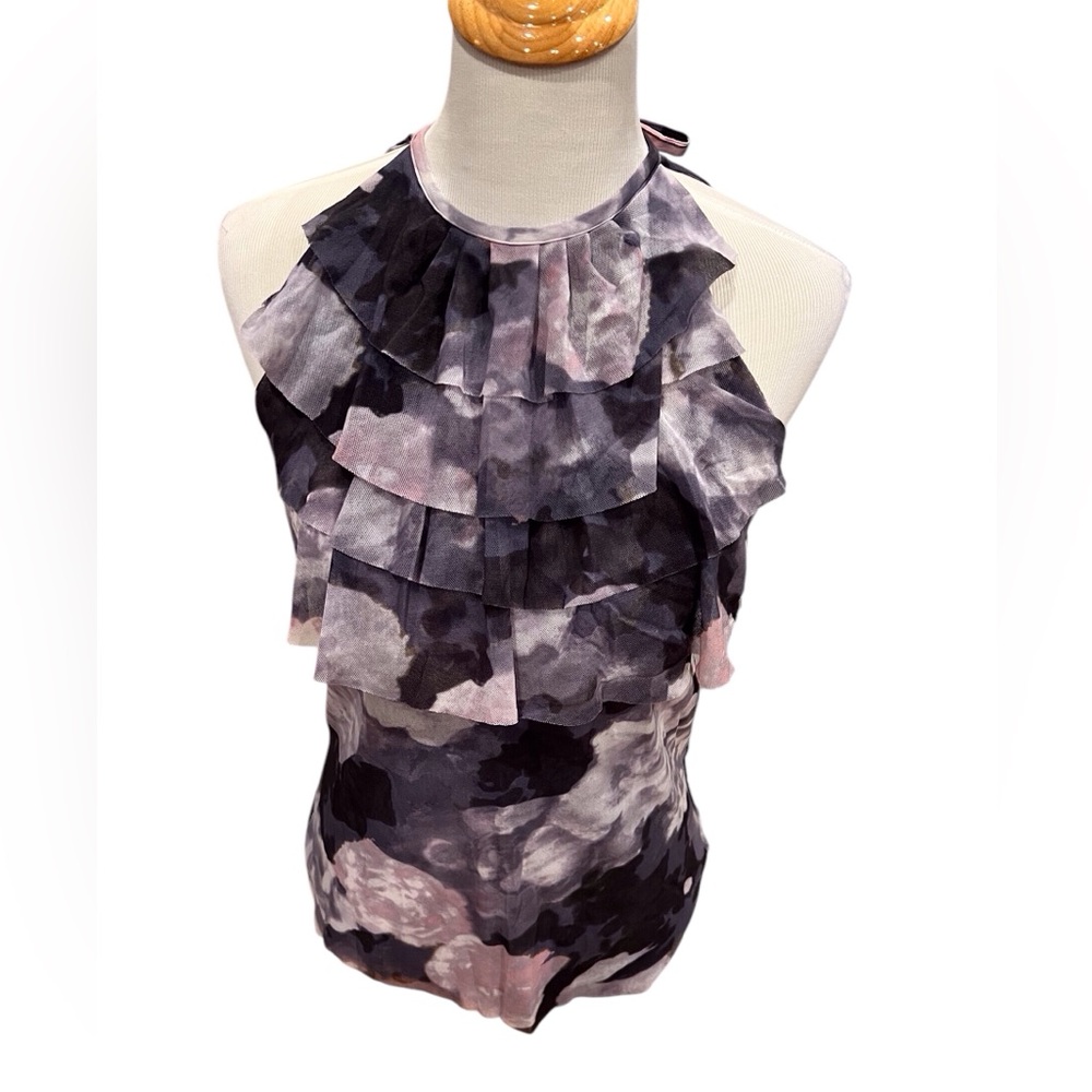Sweet Pea by Stacy Frati floral sleeveless blouse